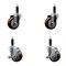 Service Caster 3.5'' Maroon Poly Wheel Swivel 1'' Expanding Stem Caster Set 2 Brakes, 4PK SCC-EX20S3514-PPUB-MRN-2-TLB-2-1 - alternate 1
